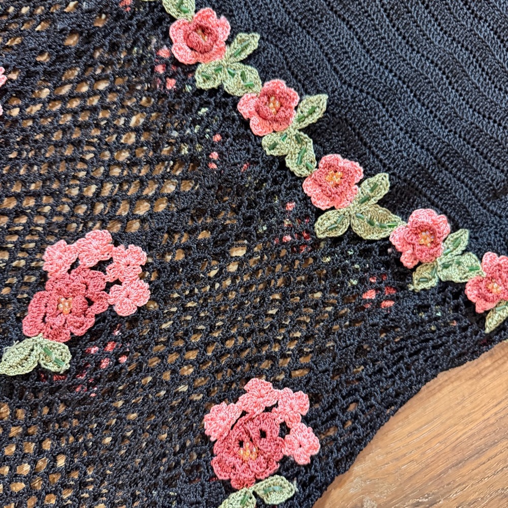 Vintage Y2K Beaded Dress Vintage Crochet Dress Vintage Beaded Dress Floral Fairy - Picture 5 of 13
